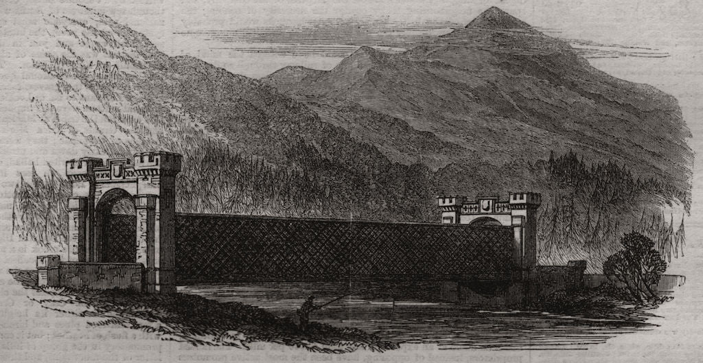 Inverness and Perth Railway. Tilt viaduct. Scotland 1863 old antique print